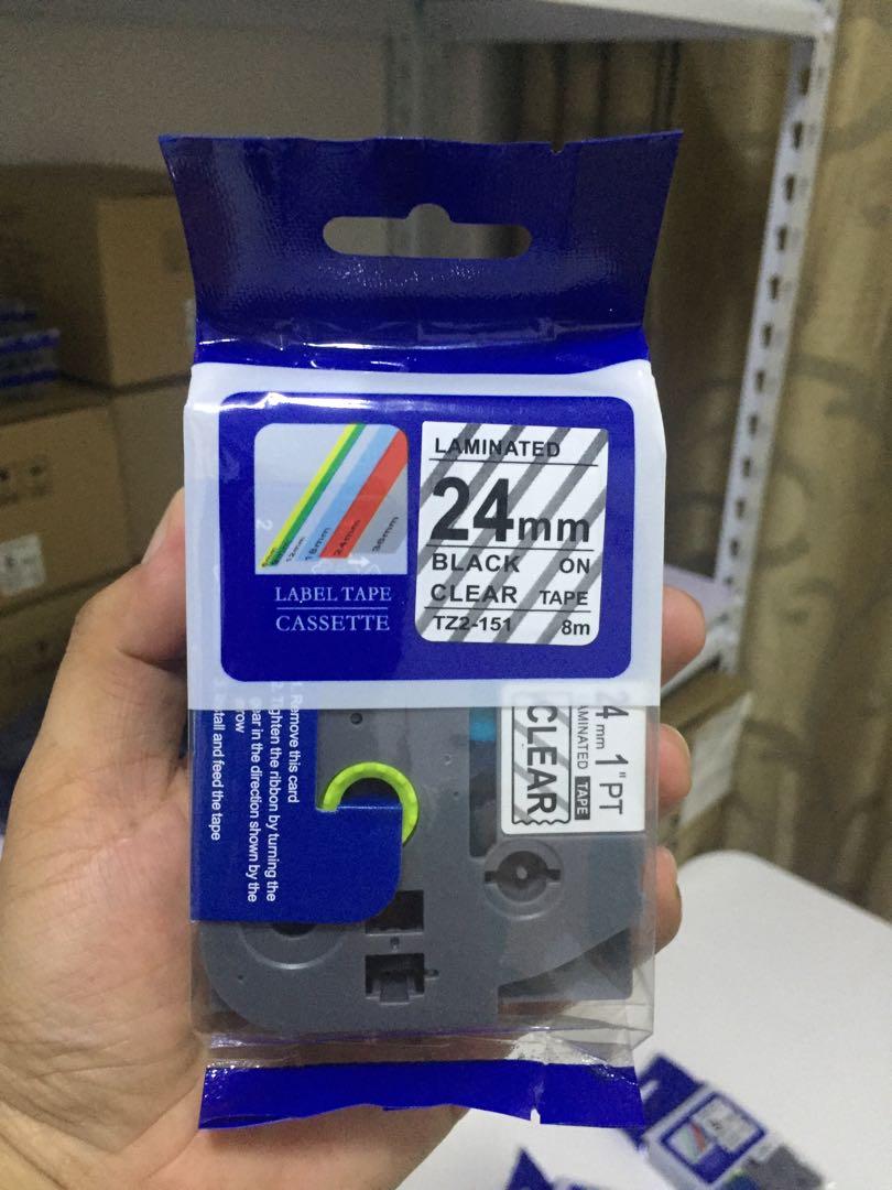 TZ LAMINATED LABEL TAPE; Black print on clear tape, Computers & Tech
