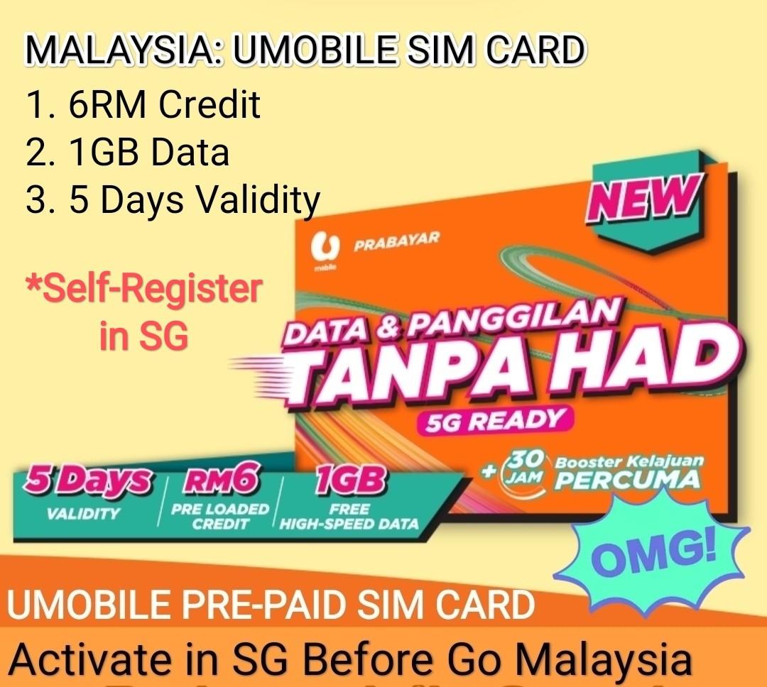 UMobile PrePaid Malaysia Sim Card for Calls and Mobile