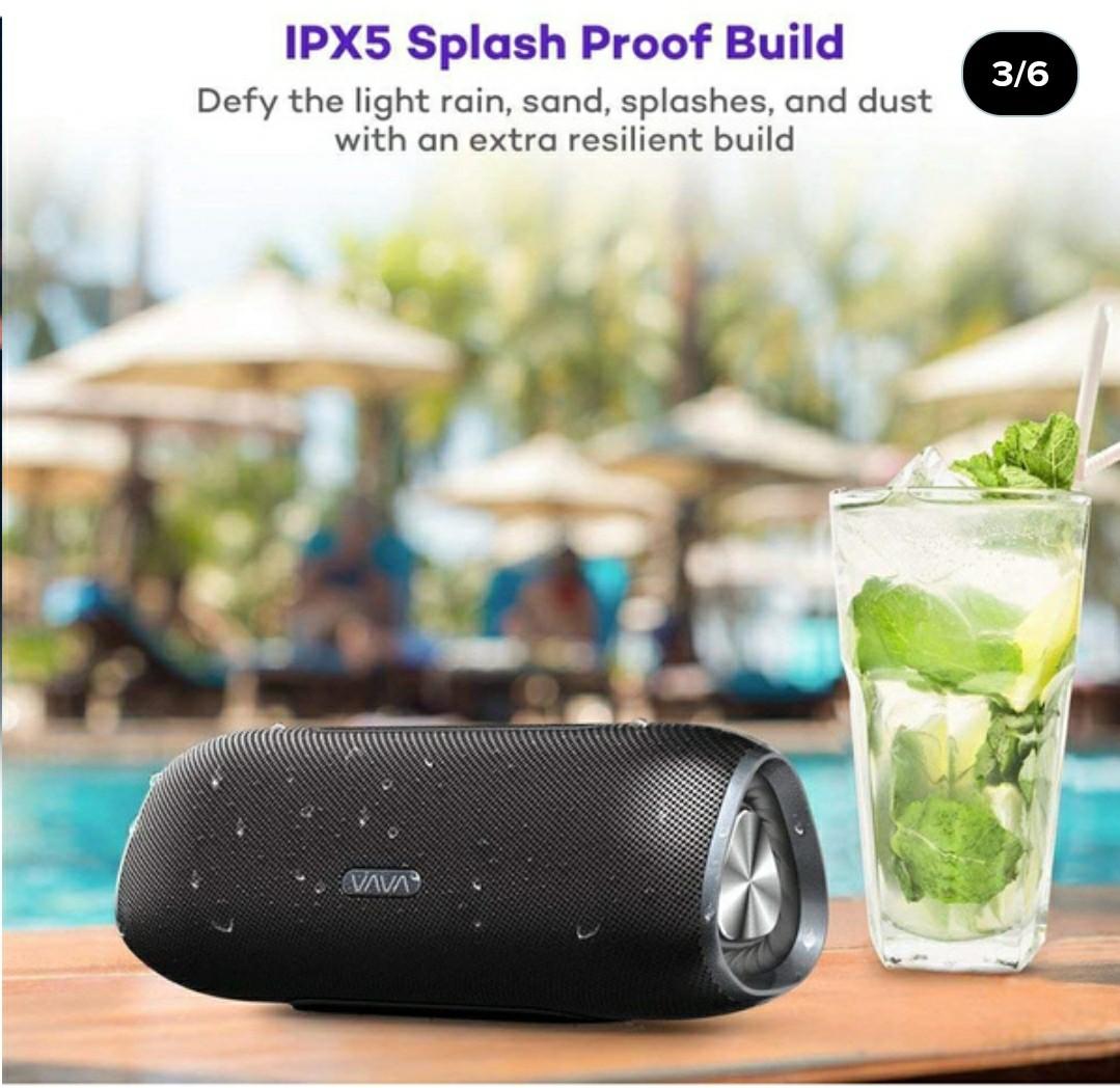 VAVA VOOM 24 Portable Wireless Water Resistant USB Charging Bluetooth  Speaker