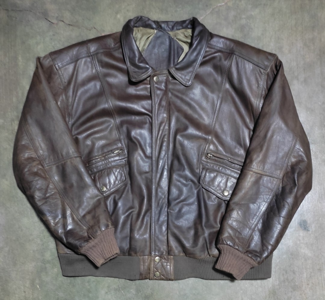 Vtg Roundtree Yorke Brown Leather Jacket Men s Fashion Coats