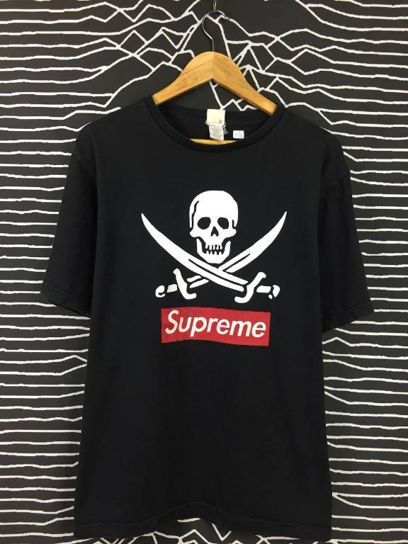 Vtg Supreme Neighborhood Box Logo Skull Tee