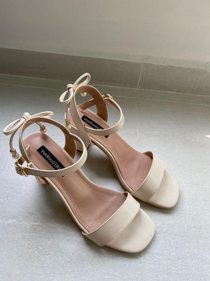 White nude heels 2025