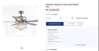 Wooden Ceiling Fan With Light 5blade 110v