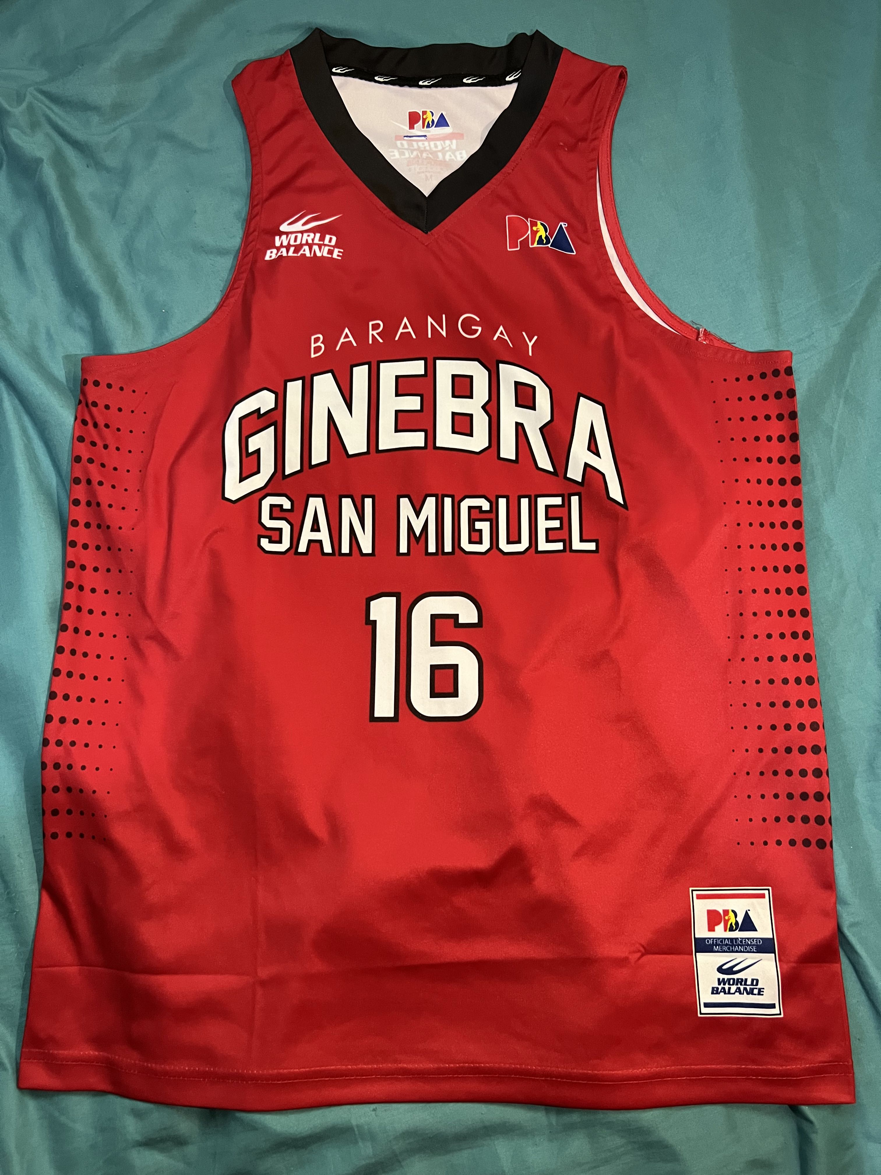 Barangay Ginebra San Miguel Basketball Jersey Official PBA Philippines #34  Ellis