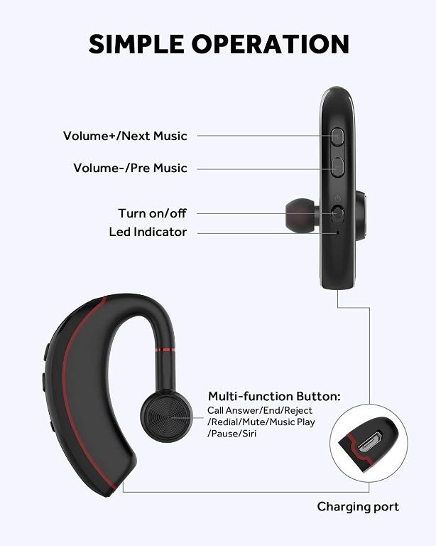 Bluetooth headset with 12 hour talk time sales