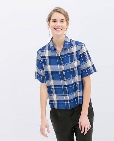 Zara plaid shirt, Fesyen Wanita 