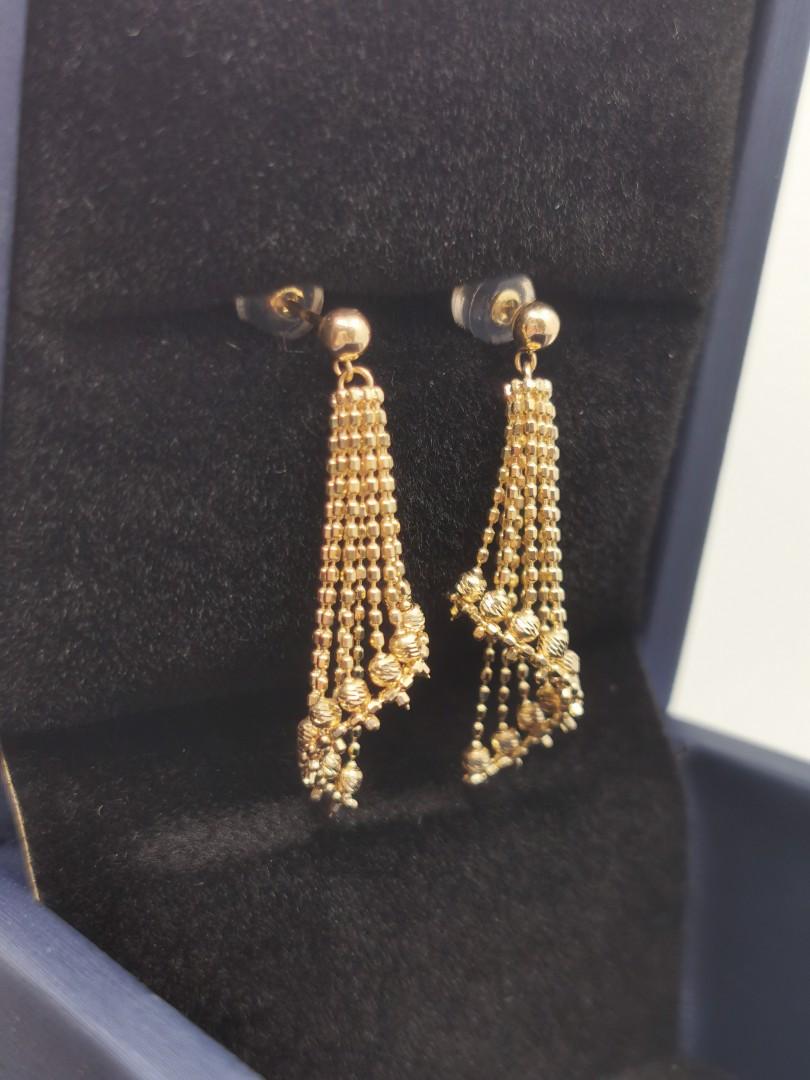 18K Gold Earrings 18K Gold Dangling Earrings Women s Fashion
