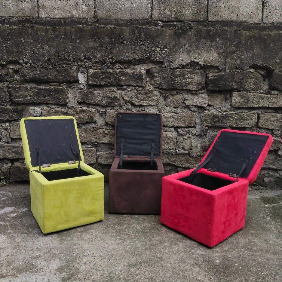 3pcs. Colorful Single Stool/Ottoman (Category: Chairs) located in Malolos. Submitted by jestrelita (Listing ID 1164150759, Image 2). Description: 3pcs. Colorful Single Stool/Ottoman - 37cm x 33cm x 34cm - with storage feature - footed - need cleaning - made from thick wood - good condition 💯👍💯👍💯👍💯.