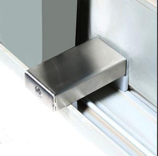 4x Sliding Door Security Locks & Keys Sturdy Window Rail Stopper #4344x2
