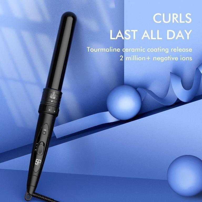 5 in 1 Curling Wand Set with 5 Interchangeable Hair Wand Curling