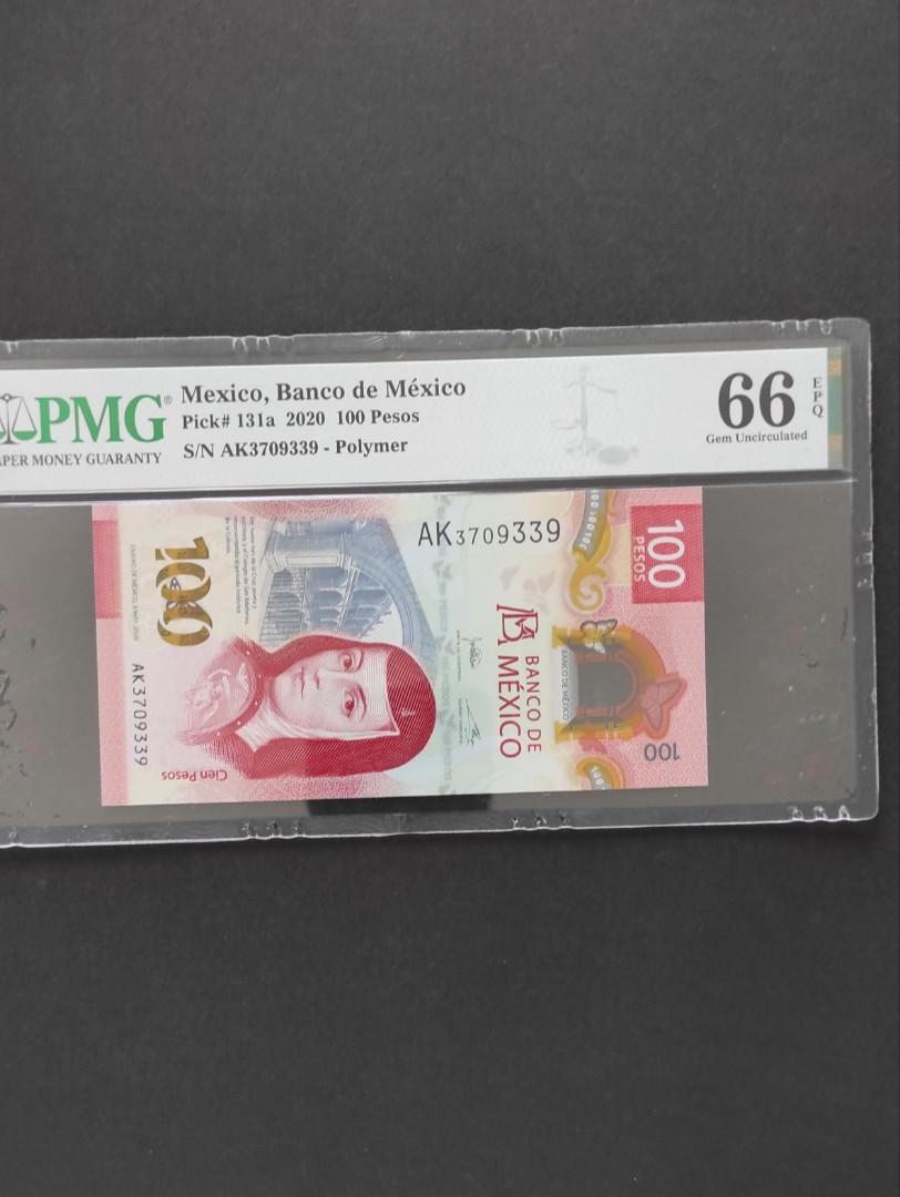 墨西哥100 披索(蝴蝶)(2020年最美鈔票冠軍), 興趣及遊戲, 收藏品及紀念品, 錢幣- Carousell
