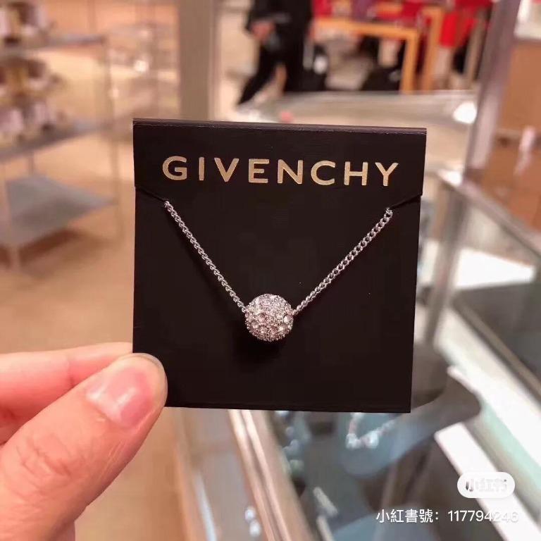 現貨🎉🎉🎉 紀梵希GIVENCHY 氣質水鑽幸運球項鍊(無盒裝), 名牌精品