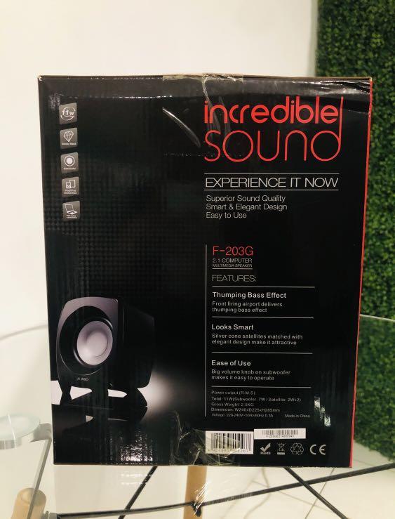 BRAND NEW F D F 203G 2.1 Multimedia Speaker 11 Watts with