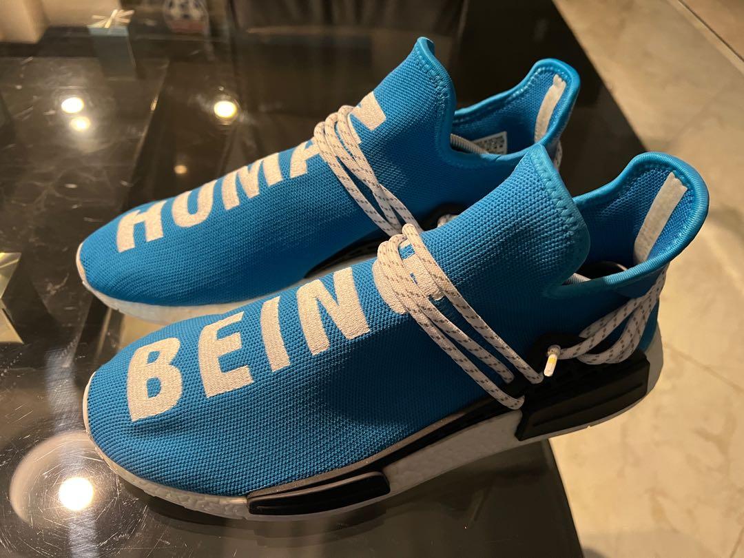 repentino Actor Multitud Adidas NMD Human Race x Pharrell - Blue Human Being, Men's Fashion,  Footwear, Sneakers on Carousell