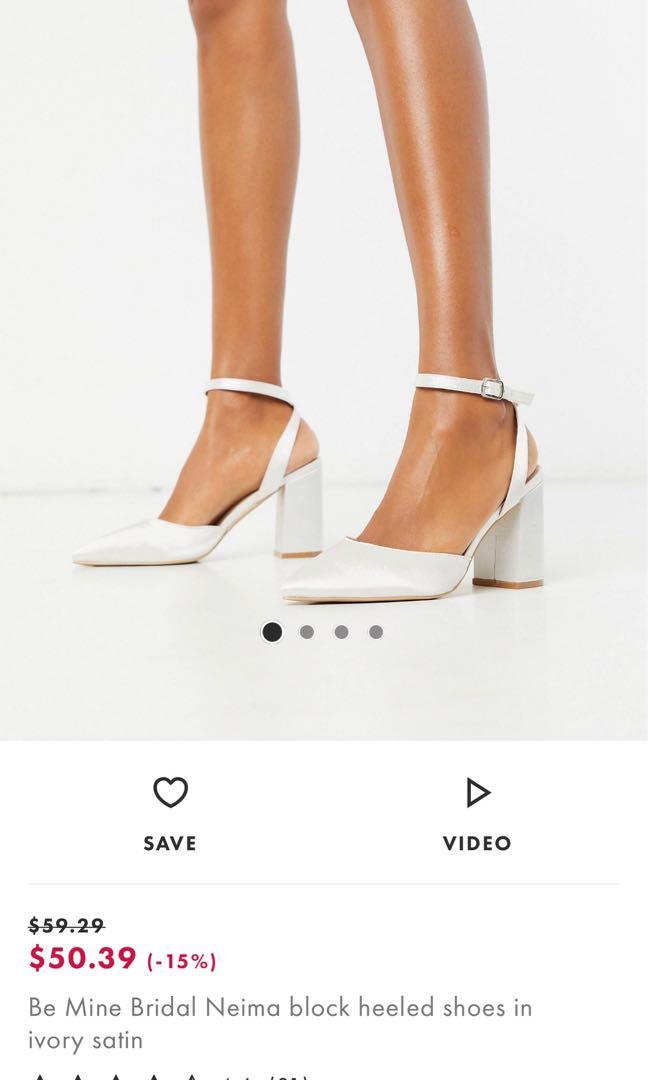 Bridal block heels ivory white ASOS Be Mine collection Wedding