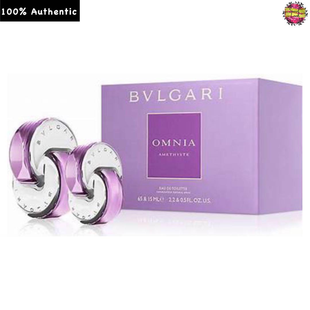 Bvlgari Omnia Amethyste EDT 2PCS Perfume Fragrance Travel Set Gift