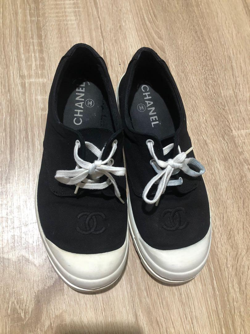Sepatu Chanel Black And White Sneakers Best Harga Chanel Sneakers