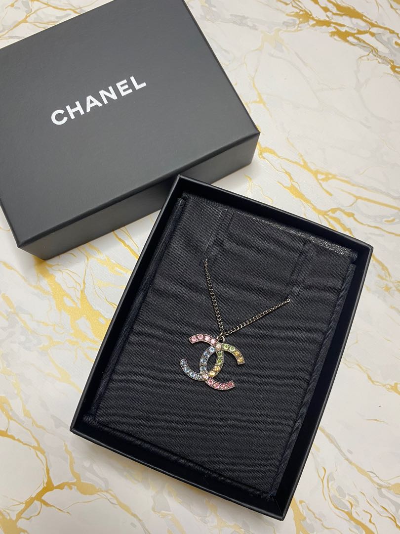 Chanel shop rainbow necklace