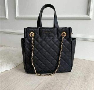 Charles & Keith Black Leather Bag