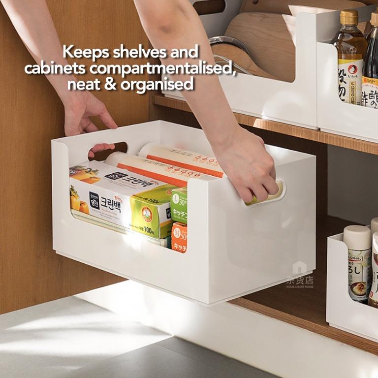 Clear/White U-Shape Front Opening Stackable Modular Storage Organiser ...