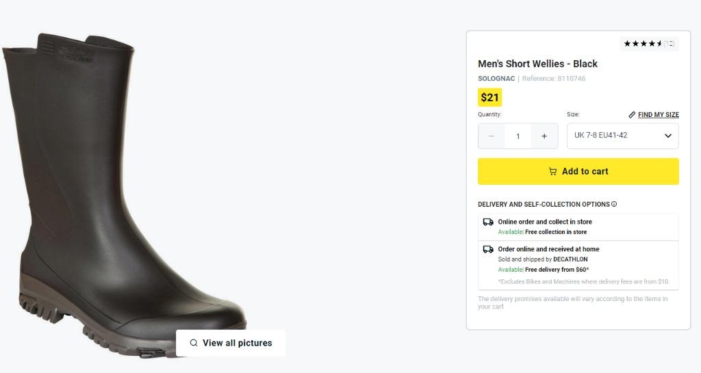 Decathlon 2025 wellies mens