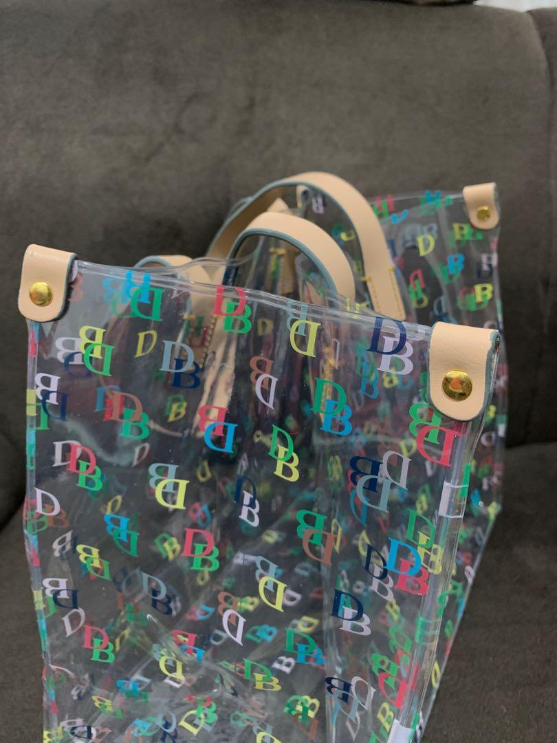DOONEY BOURKE Signature DB Medium Clear Lunch Tote Handbag Multi Color