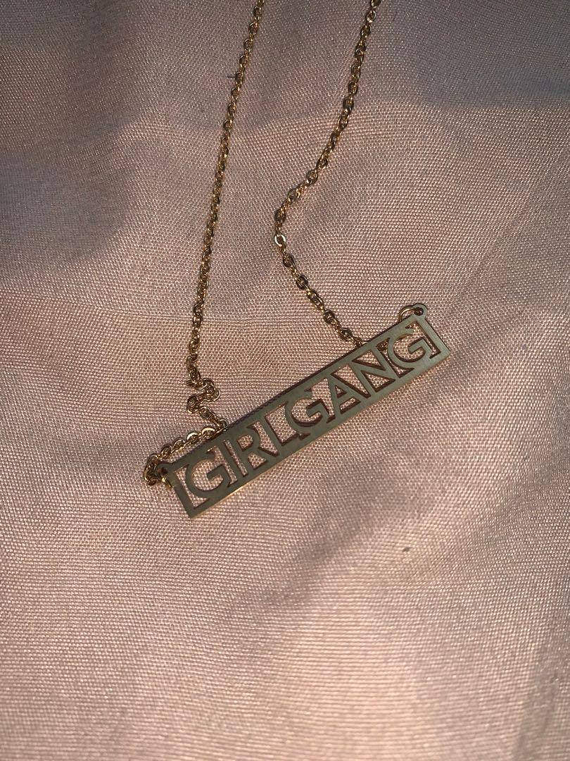 Girl Gang Gold Necklace Wanderlust Co. Women s Fashion Jewelry Organizers Necklaces on Carousell