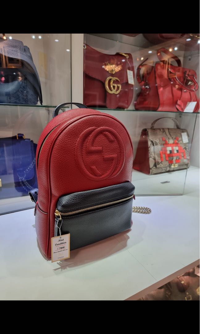 Gucci Red Stylish Backpack, Luxury, Bags & Wallets on Carousell