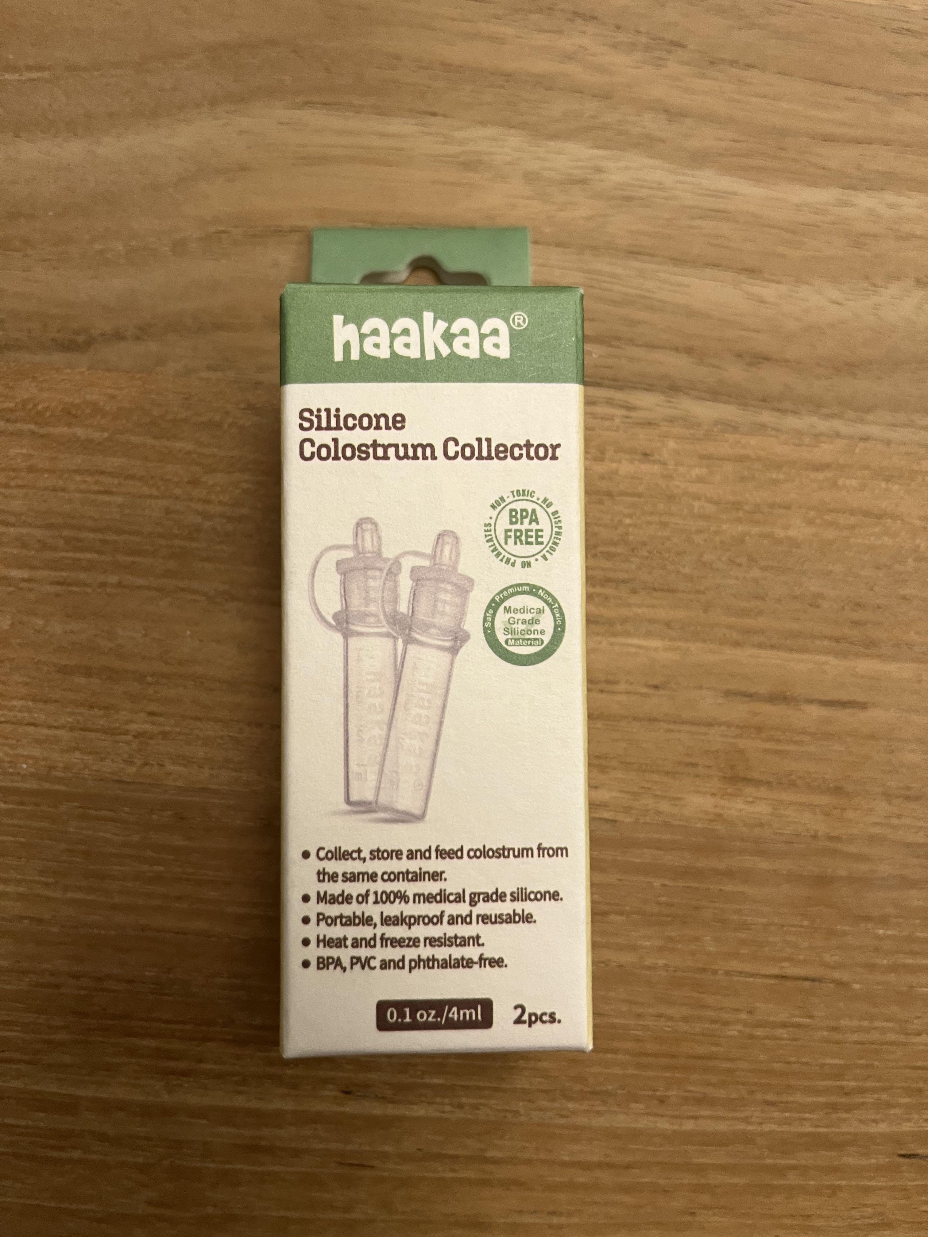 haakaa Colostrum Collector Syringes for Breastmilk Collector for  Breastfeeding Moms to Collect Store and Feed Colostrum, 0.1oz/4ml, 2pcs