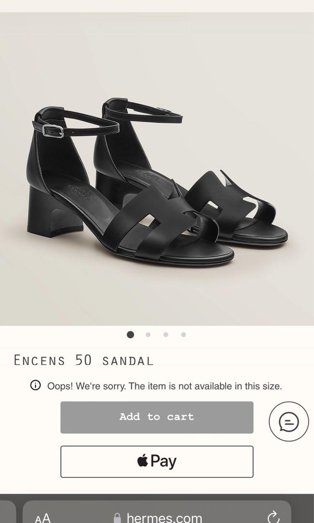 Hermes Encens sandals black, Women's Fashion, Footwear, Heels on Carousell