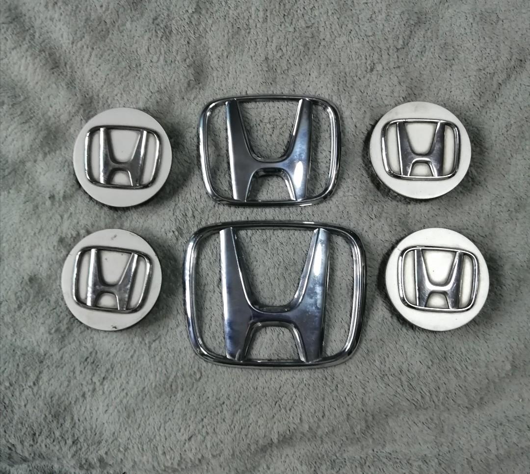 New Set of 4 Center Caps For a Honda White Emblem Logo Red OEM Made  In Japan 