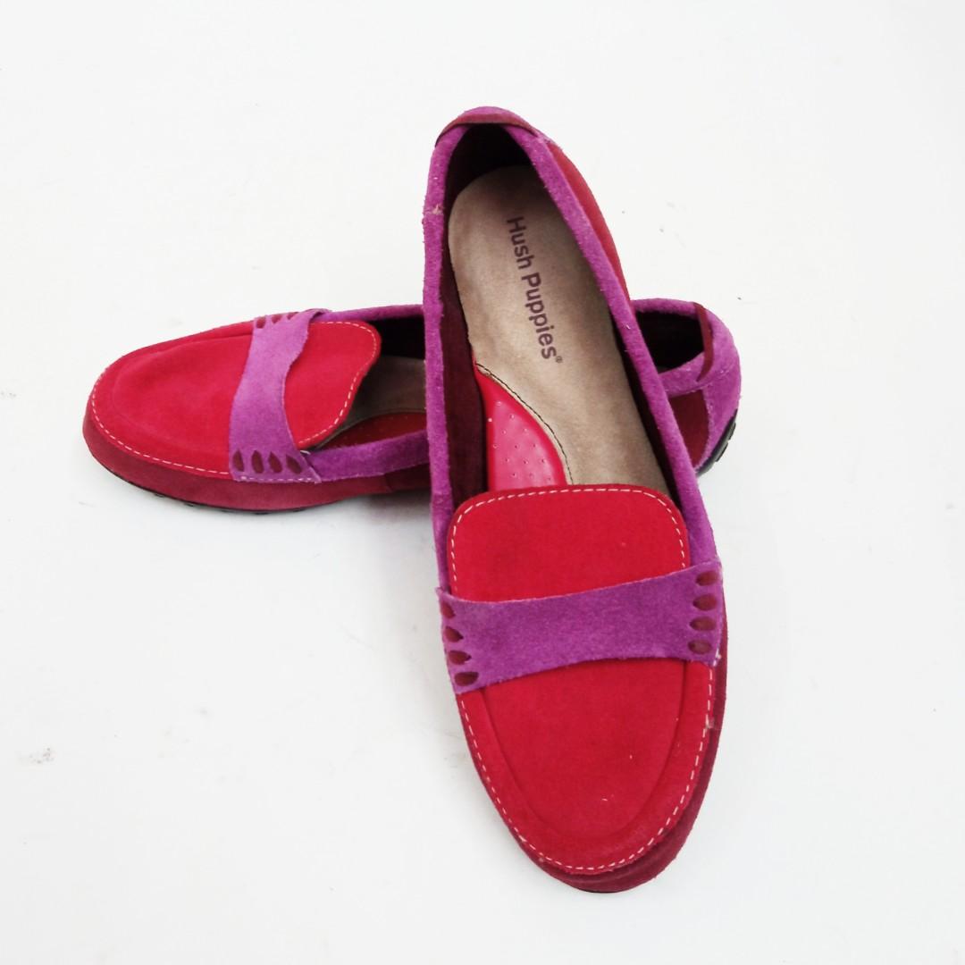Hush Puppies Loafer Suede Flats Slip On US6 Women s Fashion