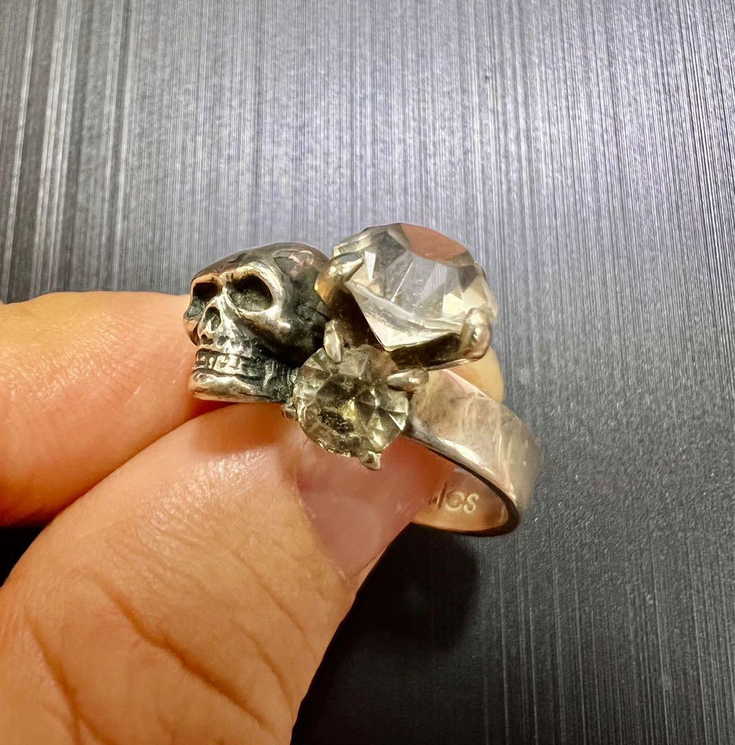 Carved bone skull ring discount