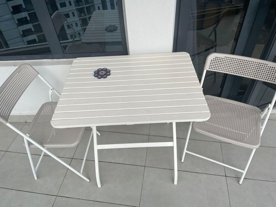 IKEA Outdoor Table and Chairs (2 no’s), Furniture & Home Living