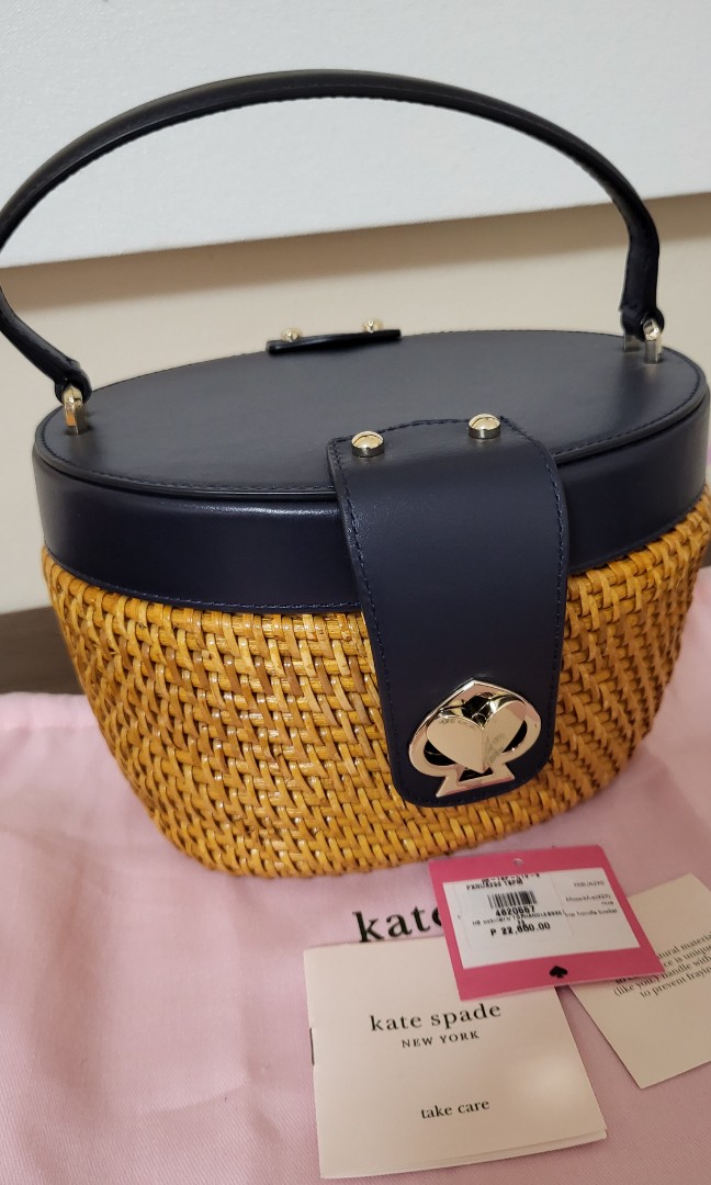 Kate Spade Wicker Handbag. AUTHENTIC. Store Bought., Luxury, Bags & Wallets  on Carousell