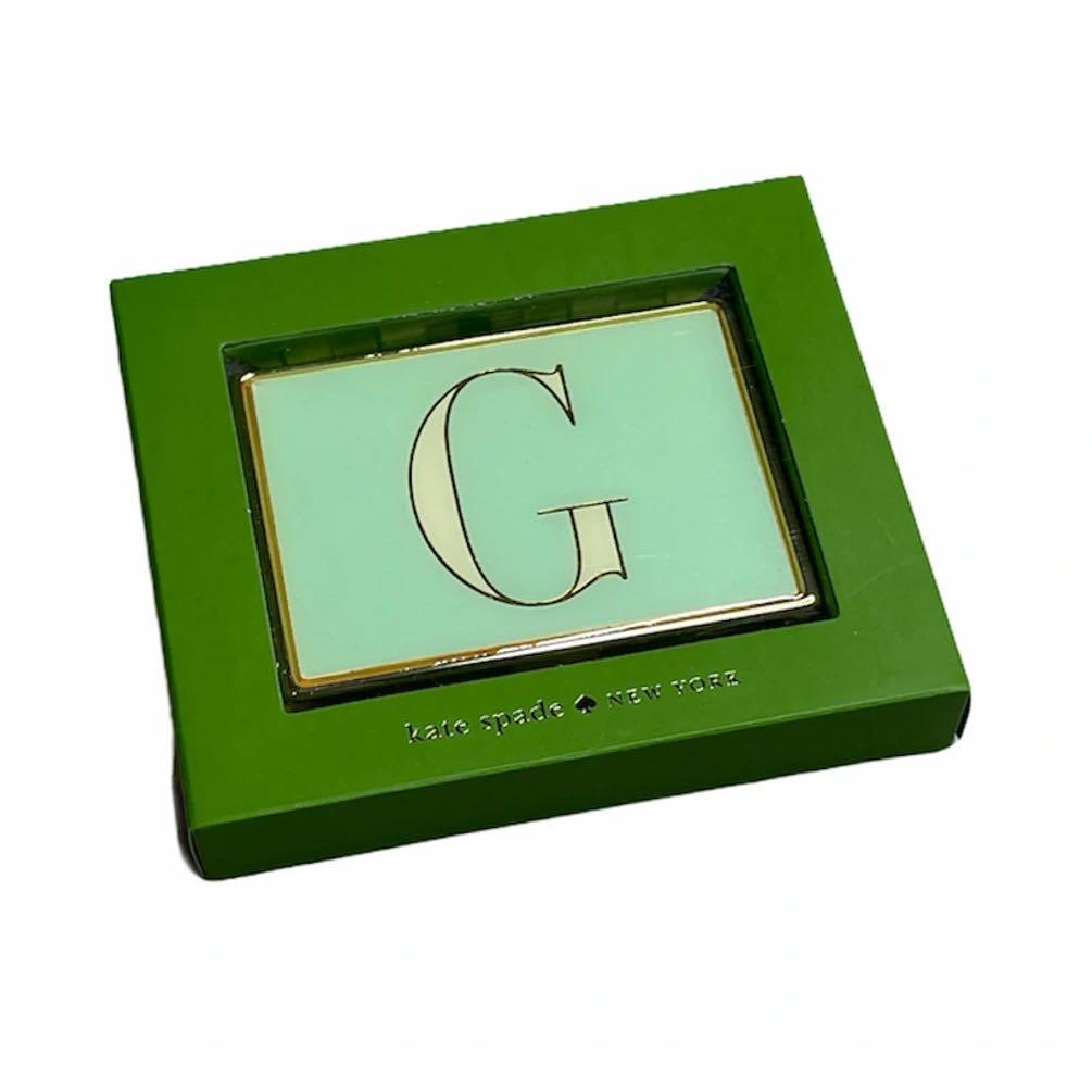 Kate Spade X Lenox Business Card Holder/ ID Holder ~ Initial Letter G,  Women's Fashion, Bags & Wallets, Wallets & Card holders on Carousell