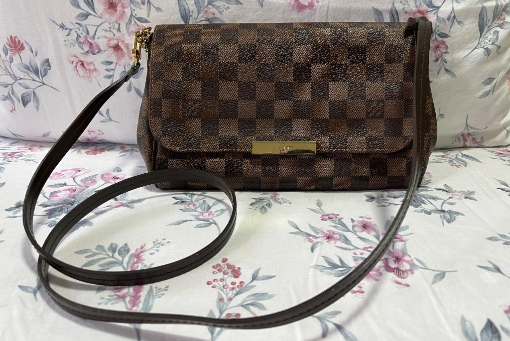 Louis Vuitton Damier Favorite MM N41129 Shoulder Bag Brown Free