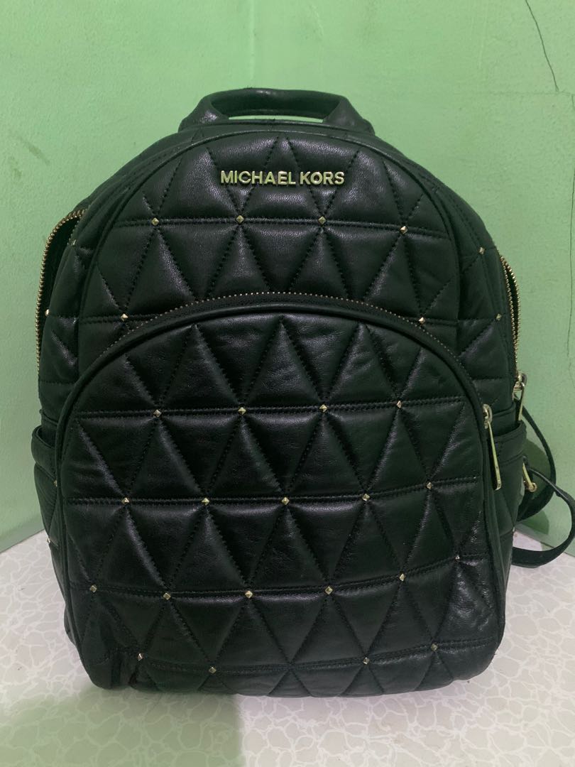 Michael Kors Abbey Quilted Leather Backpack, Barang Mewah, Tas