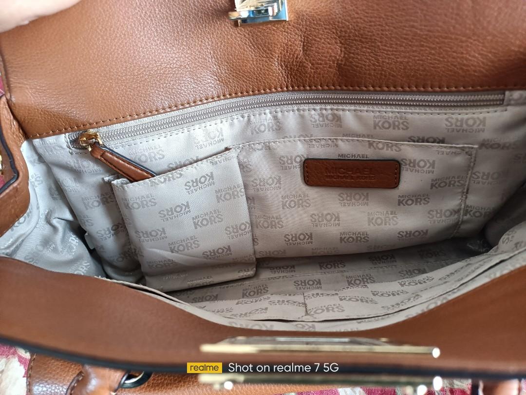 MICHAEL KORS Brown Leather Astrid Satchel bag, Luxury, Bags & Wallets on  Carousell