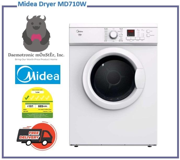 MIDEA Washing Machine + Dryer Combo (MF768W+MD710W) FREE Stacking Kit