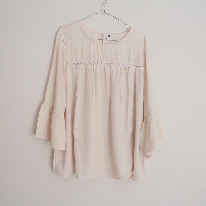 old navy white long shirt baju lengan 