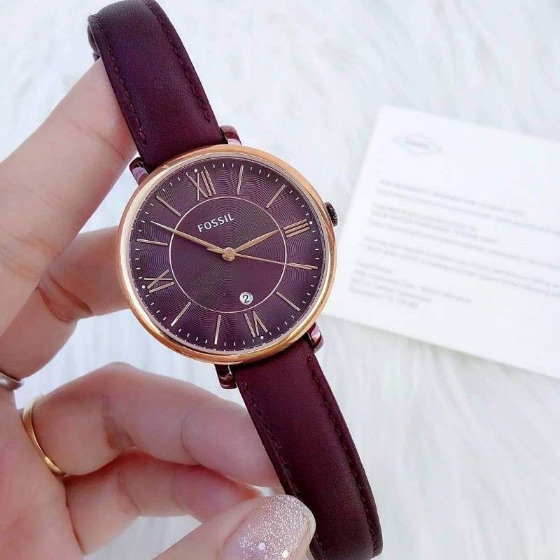 Original 100 Fossil Watch Maroon ES4099 Fesyen Wanita Jam
