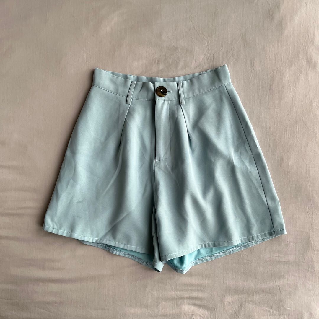 PLT sky blue tailored city shorts 