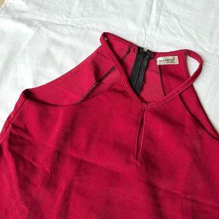 Red Halter Neck Blouse