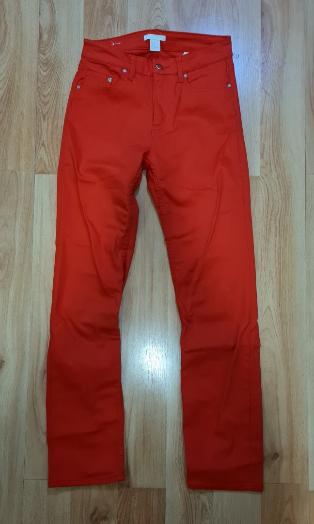 Red HnM Skinny Jeans, Fesyen Wanita 