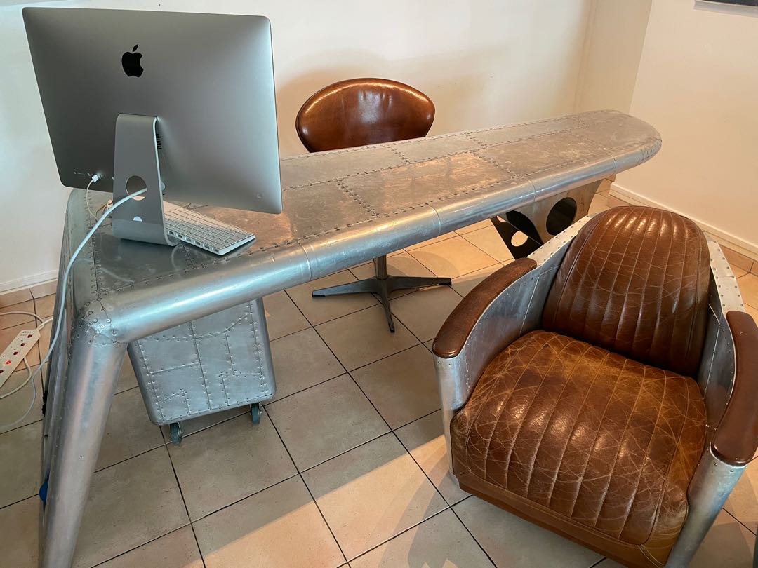 Restoration Hardware wing desk and set, Furniture & Home Living, Furniture, Tables & Sets on