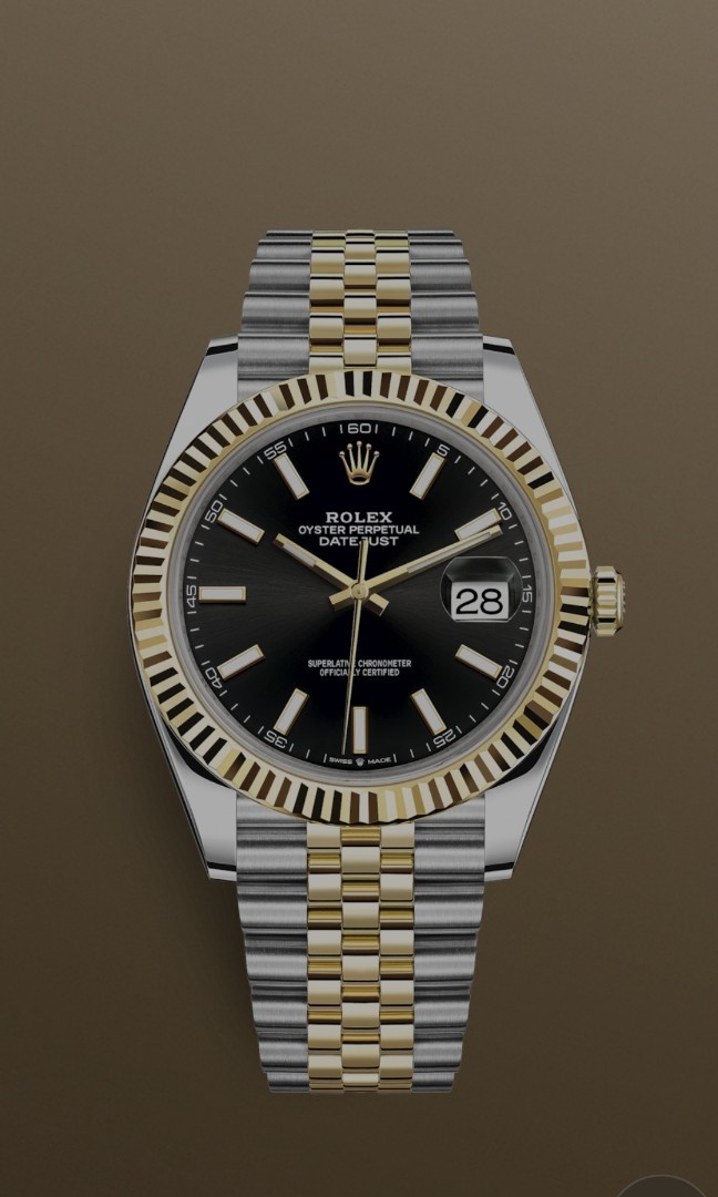 Rolex DateJust 41 Black Dial Half Gold 