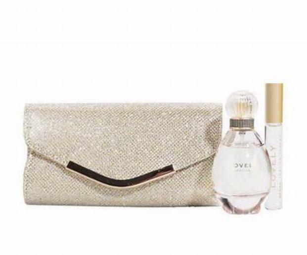 Sarah Jessica Parker Lovely EDP 3PCS Gift Set Clutch Bag EDP 100ml Spray EDP 10ml Rollerball
