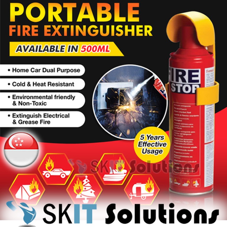 Portable Fire Extinguisher Fire Stop Foam 500ml 1000ml for Home Car ...