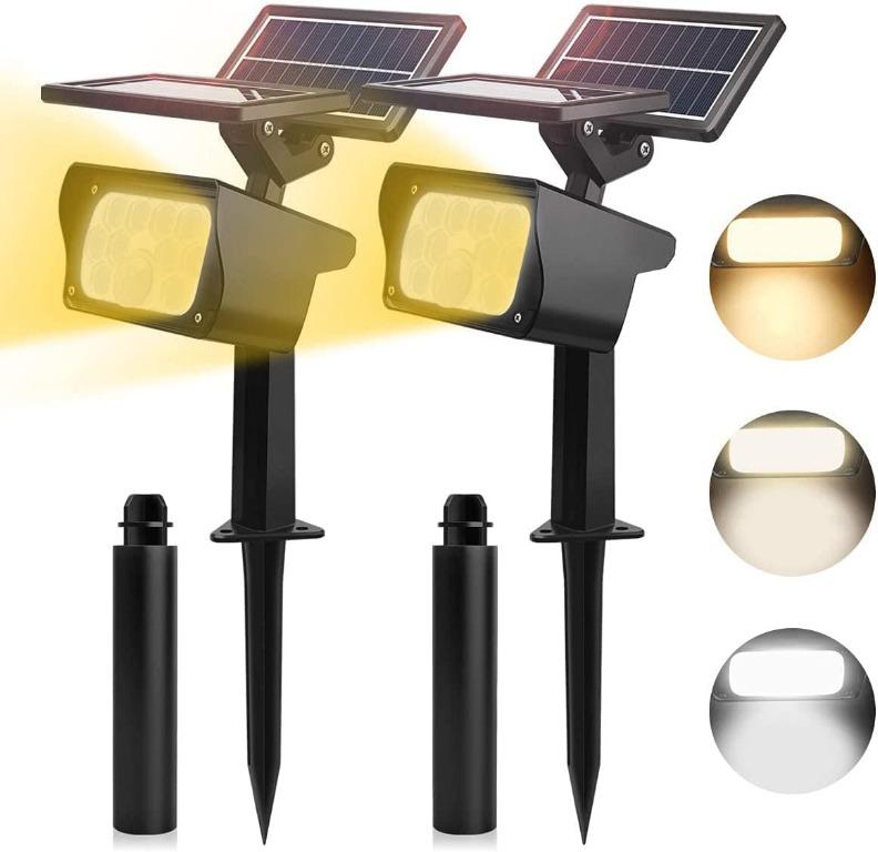 Solar Spotlight with Motion Sensor Colour Temperatures Solar Lights  Garden Solar Lamp Outdoor IP65 Waterproof for Garden, Garage, Driveway,  Path, Courtyard and Balcony [Energy Class A+++], Furniture  Home Living,  Lighting